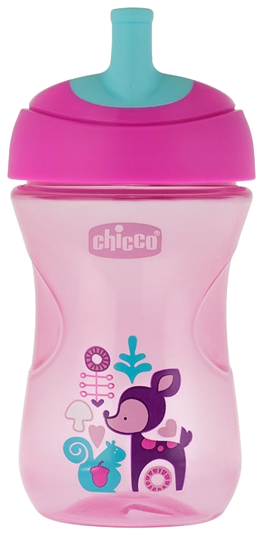 Чашка-поильник Chicco Advanced Cup (с трубочкой), 12 мес.+, 266 мл., 000069411000, розовый/олененок