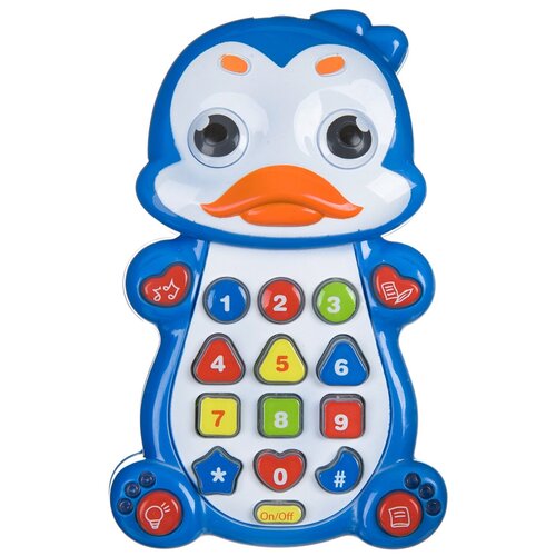 фото Развивающая игрушка bondibon умный телефон пингвин вв4548, синий