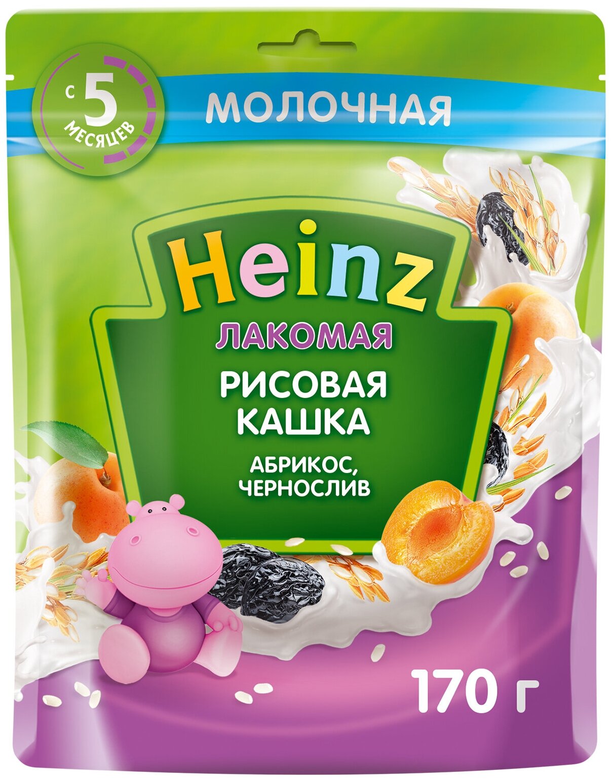 Кашка Heinz Лакомая рисовая: абрикос, чернослив, 170гр - фото №2