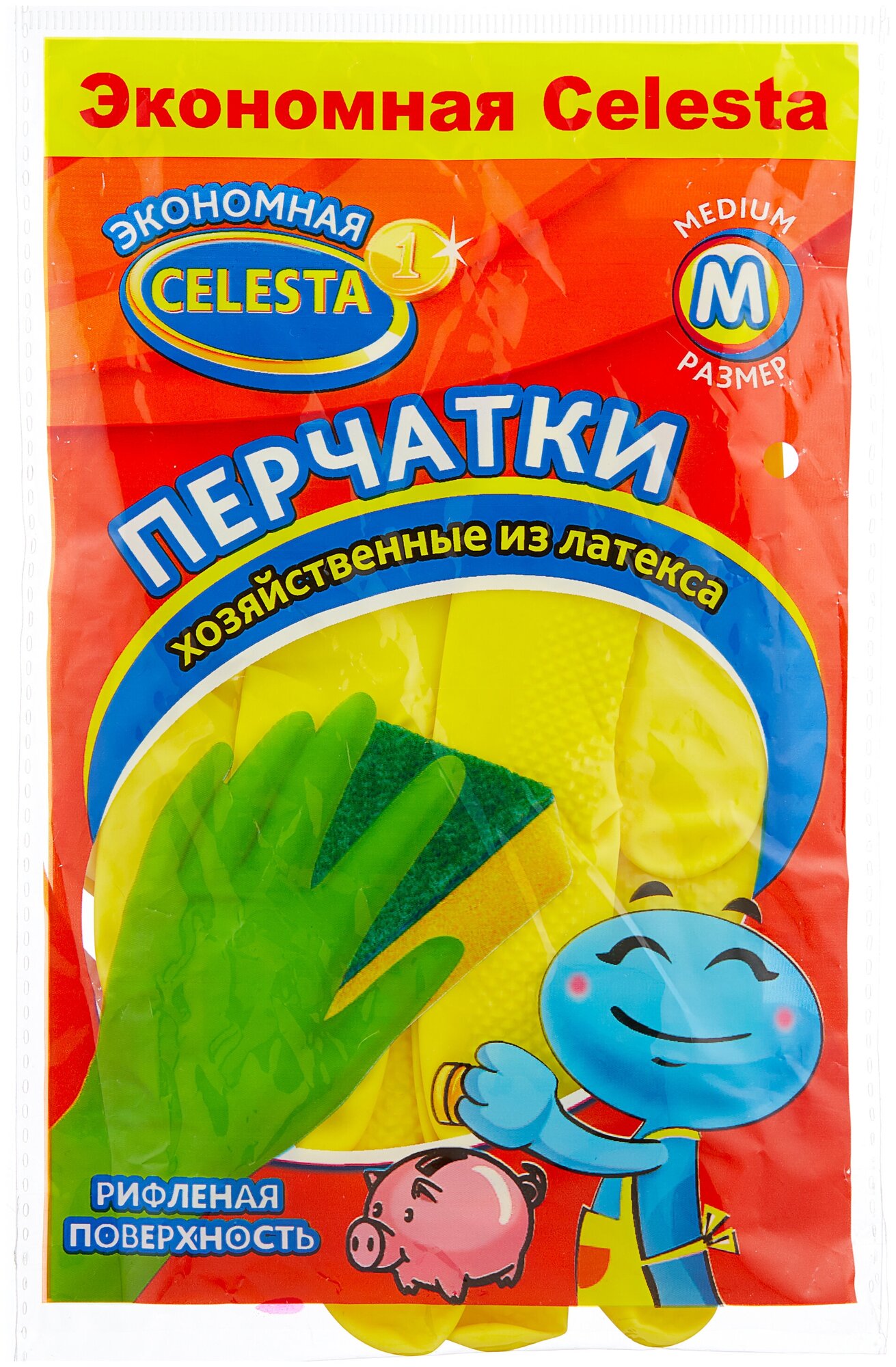 CELESTA Перчатки хозяйственные M (эконом)