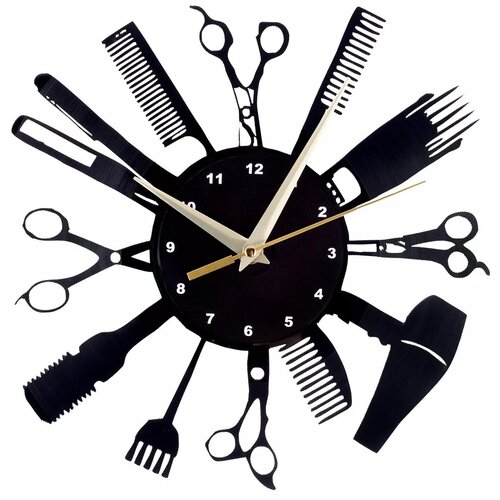 фото Часы настенные из винила "barber style" / виниловые часы / часы пластинка / часы из виниловых пластинок russia eco store