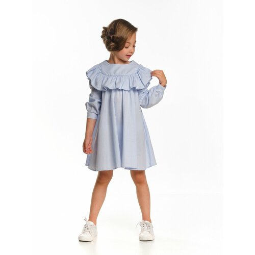 фото Платье mini maxi, хлопок, однотонное, размер 122, голубой