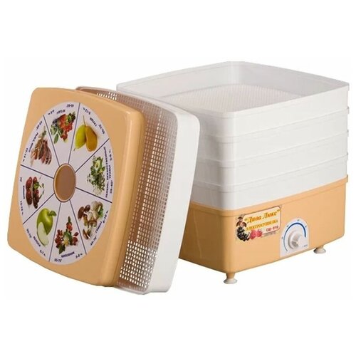 Сушилка для овощей и фруктов ротор Дива-Люкс СШ-010-02 5 поддонов белый 534600₽