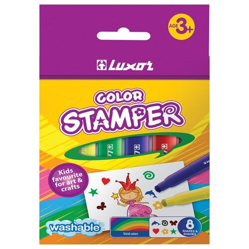 Luxor Набор фломастеров Color Stamper (6130/8 Box), черный, 8 шт.