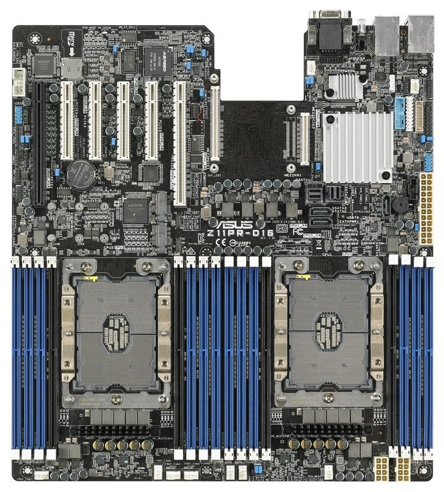 Материнская плата E-ATX ASUS Z11PR-D16 (2xLGA3647,C621,16*DDR4 RDIMM ECC(2666),10*SATA 6G RAID,8*SAS,2*M.2,6*PCI-E,2*GLan,2*USB 3.0,D-Sub) RTL