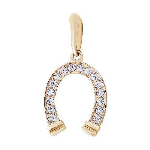 Подвеска РОСТЗОЛОТО, красное золото, 585 проба, циркон