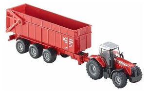 Трактор Siku Massey Ferguson с прицепом (1844) 1:87, 18 см, красный