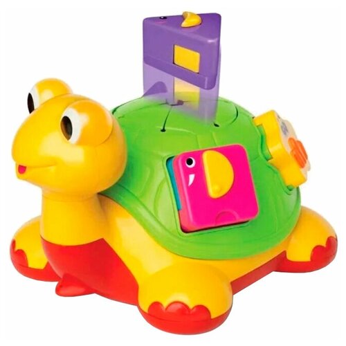 Каталка-игрушка Kiddieland Черепаха-знайка (49742), желтый каталка сортер на веревочке черепаха сетка 23 12 17