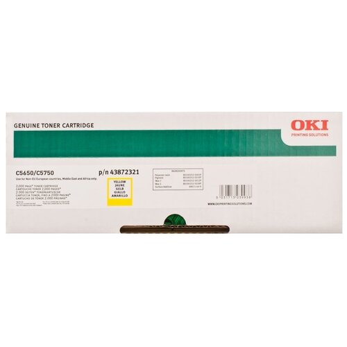 Картридж OKI 43872321, 2000 стр, желтый чип hi black к картриджу oki c5650 c5750 43872305 y 2k желтый 2000 страниц