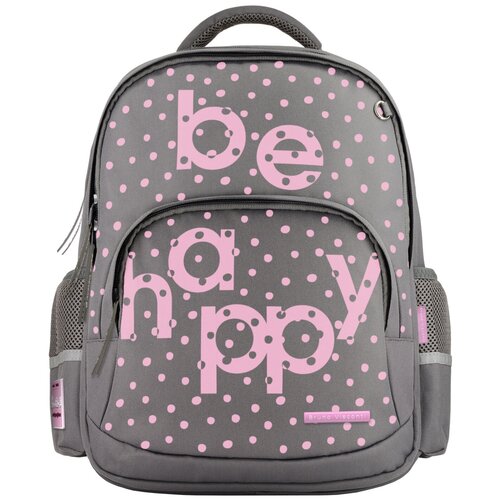 фото Рюкзак brunovisconti® классический серый с эргономичной спинкой «be happy» арт. 12-002/58 bruno visconti