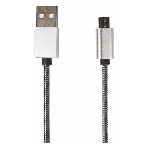 Кабель REXANT USB - microUSB (18-4241), 1 м, серебристый usb кабель microusb универсальный шнур витой 1 5м черный rexant