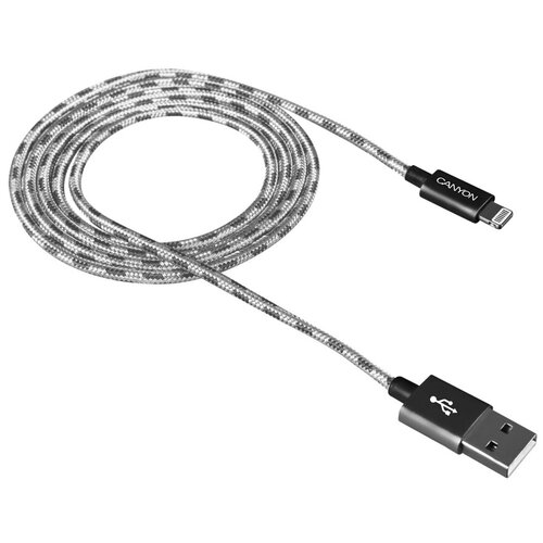 Кабель Canyon, USB - Lightning 8-pin, оплетка нейлон, 1м, Золотистый CNE-CFI3GO