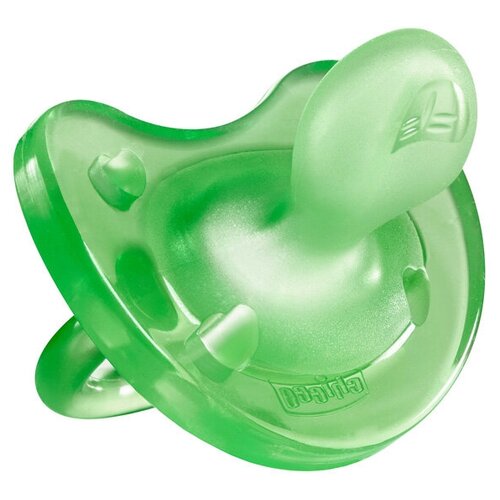 Пустышка силиконовая ортодонтическая Chicco Physio Soft 12+, зеленый
