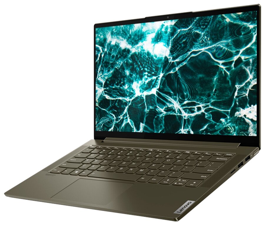 14" Ноутбук Lenovo Yoga Slim 7 14IIL05 (1920x1080, Intel Core i5 1.1 ГГц, RAM 8 ГБ, SSD 256 ГБ, Win10 Home), 82A10082RU, dark moss