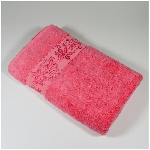 фото Бамбуковое полотенце турция cestepe organic 70x140 - малиновое