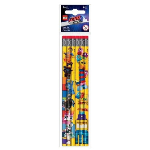 52300 Набор из 6 простых карандашей с ластиками LEGO Movie 2