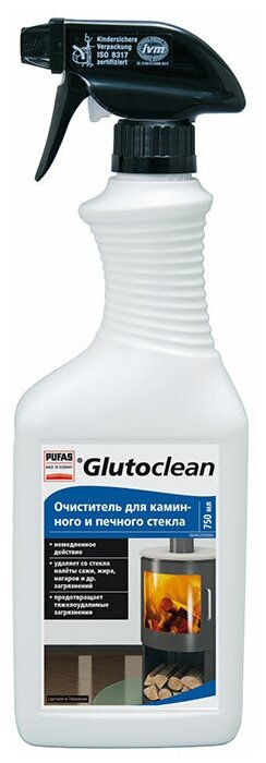 Очиститель для каминного и печного стекла PUFAS Glutoclean 750 мл