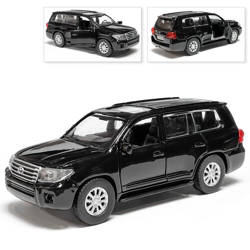 Машина Toyota Land Cruiser, инерционная, черный, Технопарк, 12 см