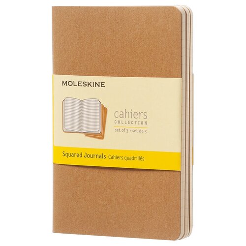 Блокнот MOLESKINE CAHIER JOURNAL QP412 Pocket 90x140мм обложка картон 64стр. клетка бежевый (3шт)