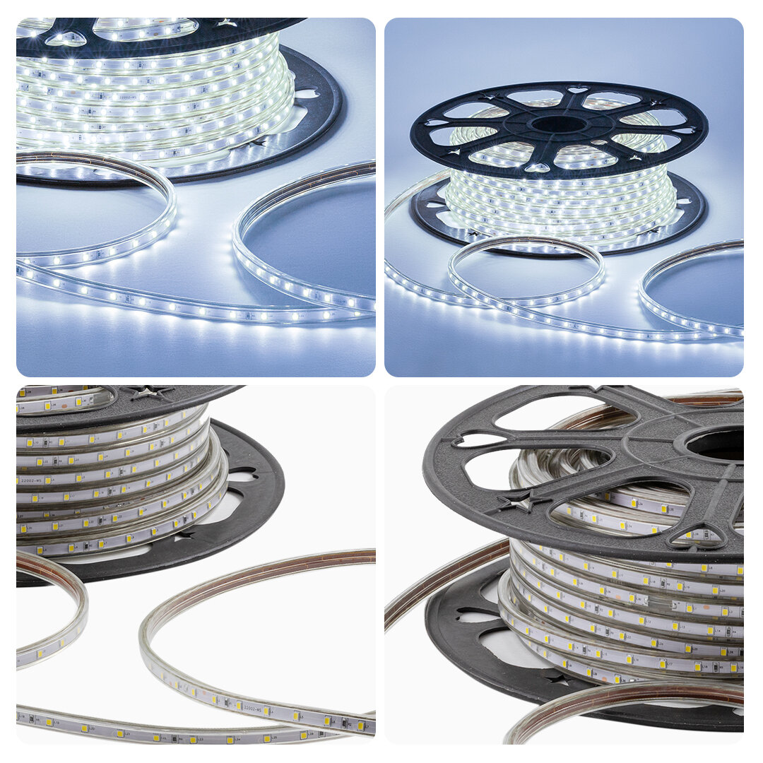 Светодиодная влагозащищенная лента OGM 5W/m 60LED/m 2835SMD холодный белый 50M - фото №10