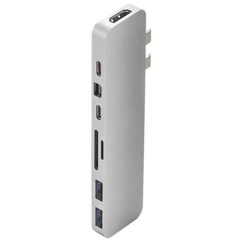 USB-концентратор HyperDrive Pro 8-in-2 (GN28D), разъемов: 4, Silver usb концентратор hyperdrive usb c hub 61w power adapter hdh05 разъемов 3 белый