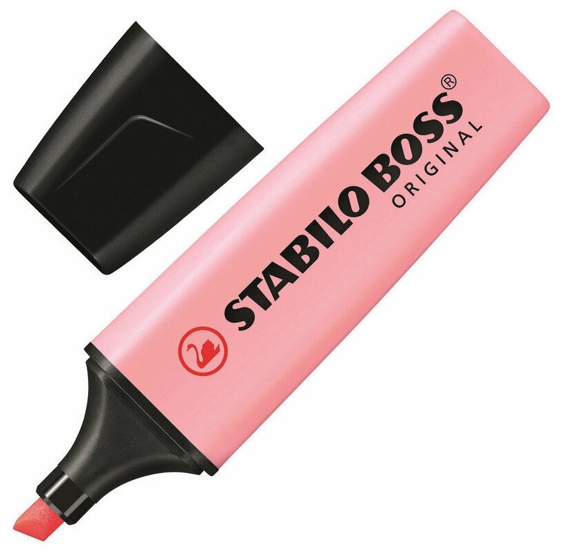 Текстовыделитель STABILO "Boss Pastel", розовый, линия 2-5 мм, 70/129