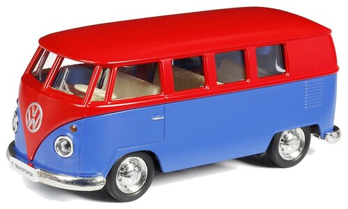 Микроавтобус RMZ City Volkswagen T1 Transporter (554025M) 1:32, 16.5 см, красный/синий