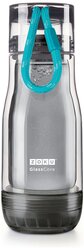 Бутылка для воды, для безалкогольных напитков ZOKU Active ZK129 325 мл стекло, пластик, металл, силикон серый/голубой