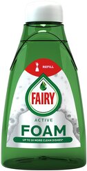 Fairy Средство для мытья посуды Active foam сменный блок, 0.375 л