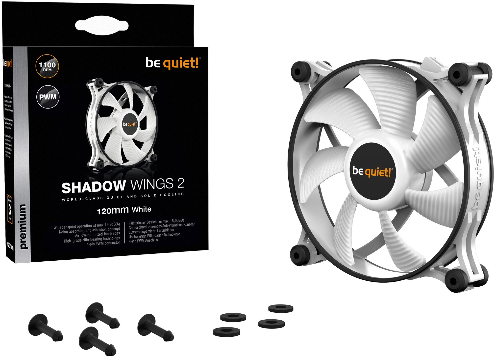 Вентилятор для корпуса be quiet! Shadow Wings 2 WM BL085 - фото №4