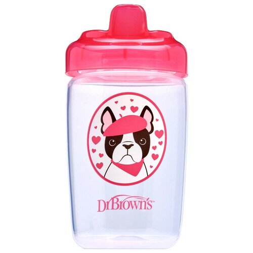 Поильник-непроливайка Dr. Brown's Sippy Cup, 350 мл розовая собачка