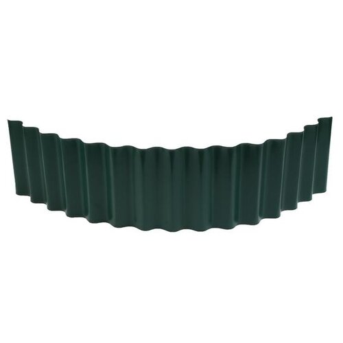 greengo ограждение для клумбы 110 × 24 см оцинкованное волна Ограждение для грядок Greengo Волна, 1.1 х 1.1 х 0.24 м, темно-зеленый