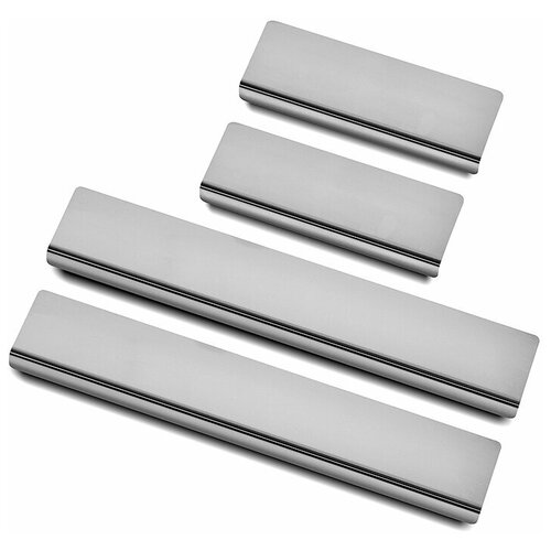 фото Накладки на пороги russtal renault arkana 2019 (нерж., зеркало)