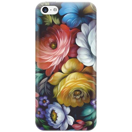 фото Cиликоновый чехол цветочная роспись на apple iphone 5c / эпл айфон 5с re:pa