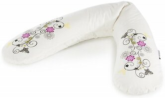 Подушка Theraline для беременных 190 см арт-декор цветочки кремовый