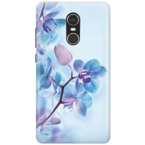 фото Cиликоновый чехол на xiaomi redmi note 4 / сяоми редми ноут 4 с принтом "синий цветок на синем" gosso