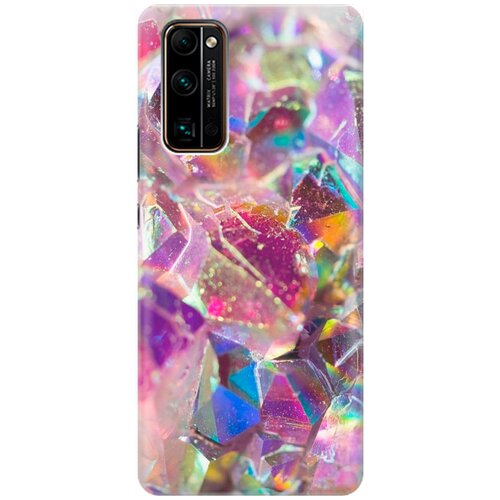 RE: PA Накладка Transparent для Honor 30 Pro+ с принтом Розовые кристаллы re pa накладка transparent для huawei p40 pro с принтом розовые кристаллы