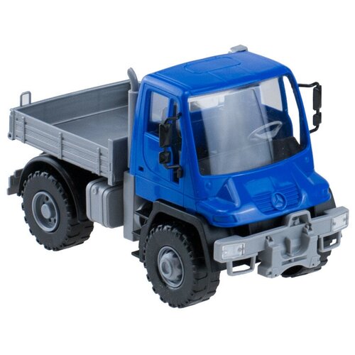 Самосвал ЛЕНА Mercedes Unimog U 500 (8881/8882), 17.5 см, синий/серый