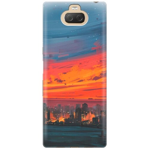 фото Re:pa накладка transparent для sony xperia 10 plus с принтом "ночь и мегаполис"