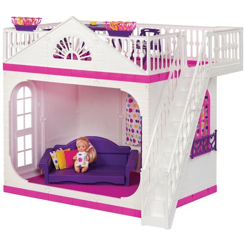 огонёк домик маленькой принцессы с 1433 розовый ОГОНЁК Кукольный домик Зефир С-1404, белый/розовый