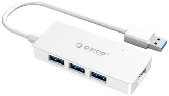 USB-концентратор ORICO HS4U-U3, разъемов: 4, белый