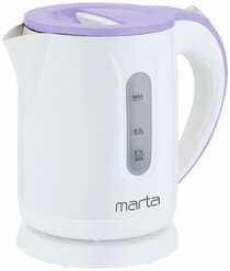 MARTA MT-4637 белый/лиловый чайник