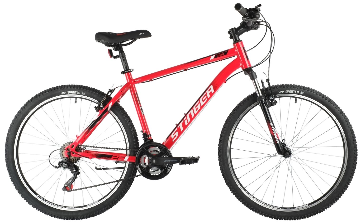 Горный (MTB) велосипед Stinger Caiman 26 (2021) красный 16" (требует финальной сборки)