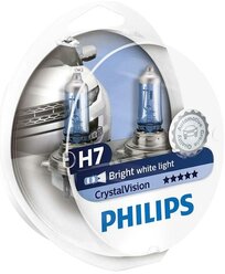 Лампа автомобильная галогенная Philips Crystal Vision 12972CVSM H7 12V 55W + W5W 2 шт.