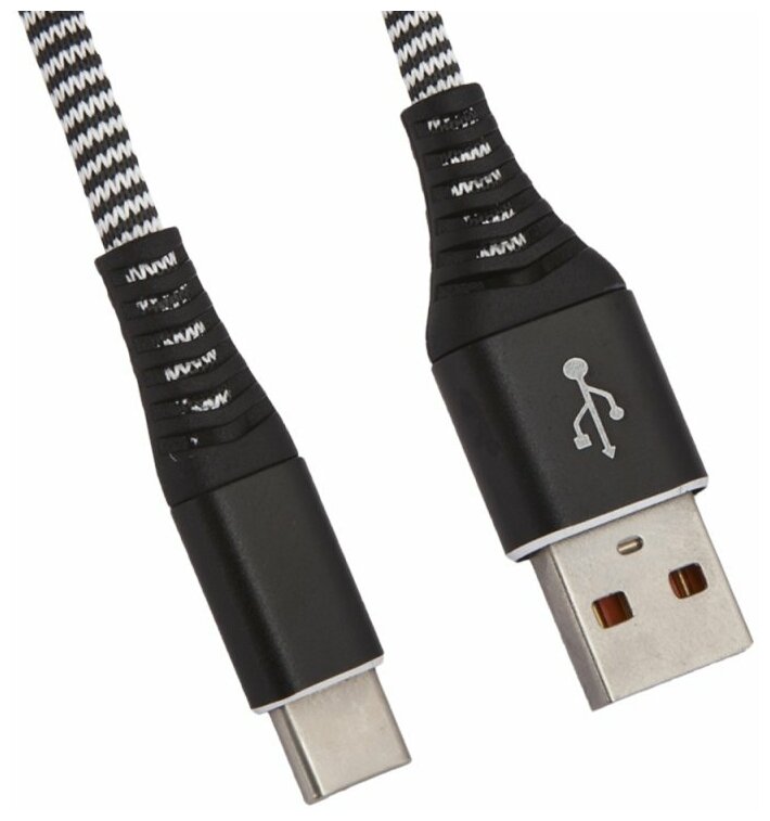 USB кабель "LP" Type-C "Носки" (черный/блистер)