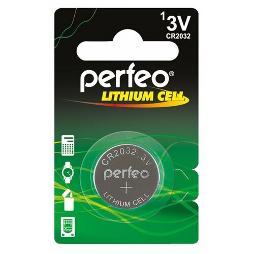 Батарейка Perfeo Lithium Cell CR2032, в упаковке: 1 шт. abc батарейка gopower lithium cr2032 00 00015603 3 0в cr2032 1шт уп ret