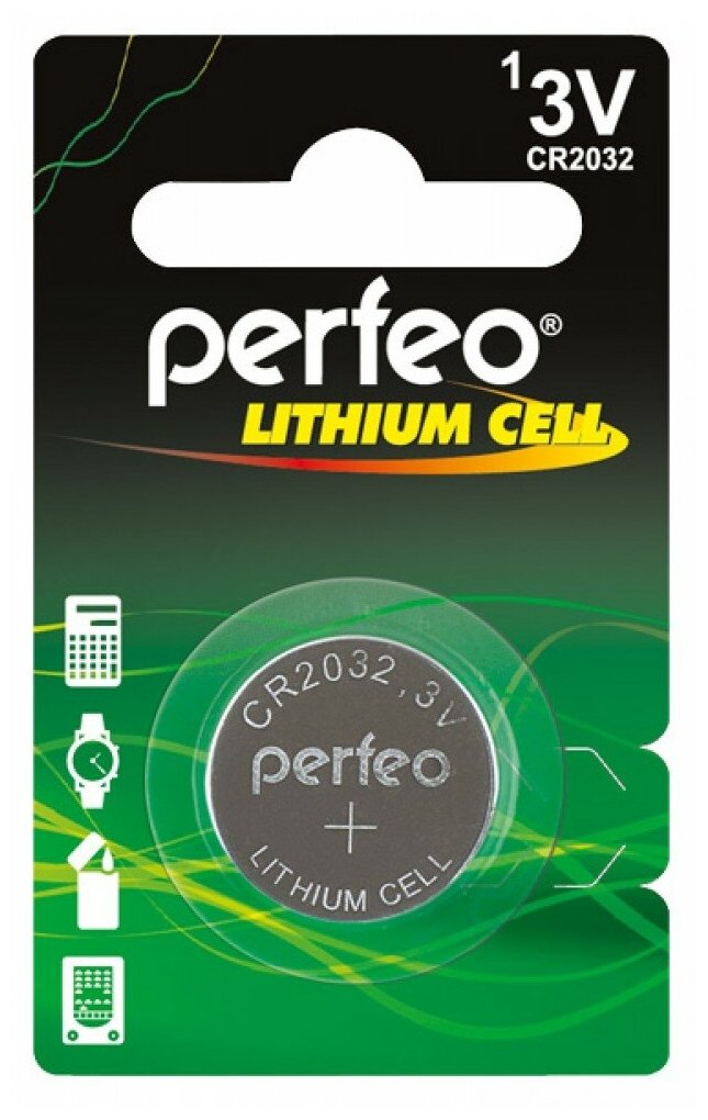 Батарейка Perfeo CR2032/1BL Lithium Cell (1 шт. в уп-ке) - фото №1