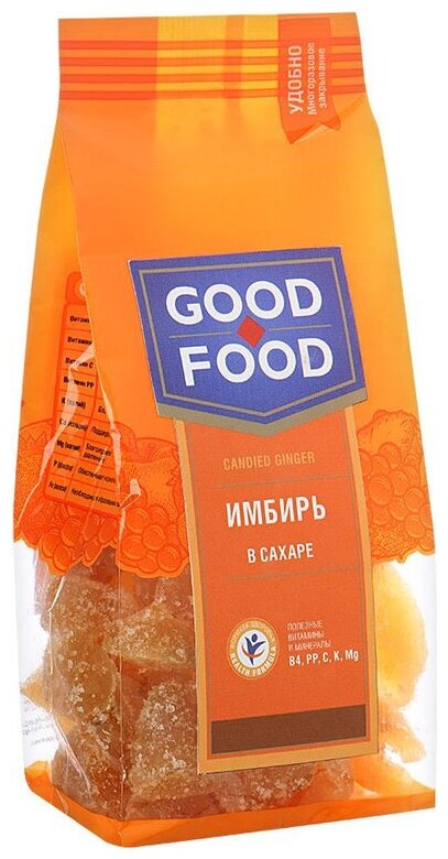 Имбирь GOOD FOOD сушеный в сахаре, 130 г — купить в интернет-магазине ...