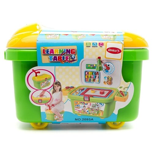 фото Развивающая игрушка amico школа в чемодане 41091, зеленый/желтый