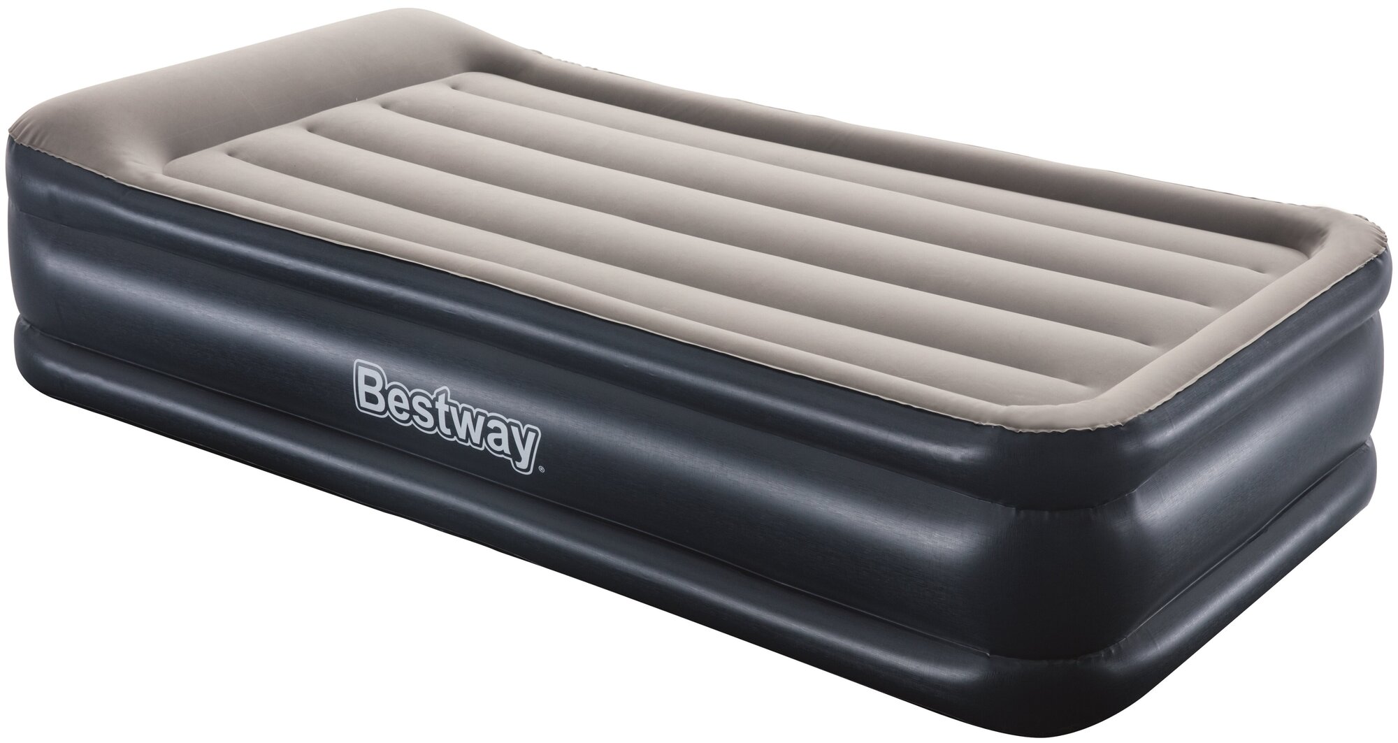 Надувная кровать Bestway Tritech Airbed Twin Built-in AC Pump 67628, 191х97 см, синий/серый